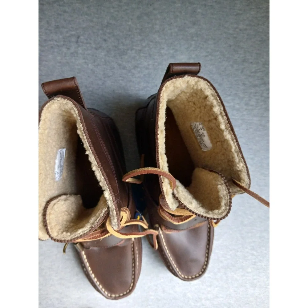 Ralph Lauren Boots Mens 7 Polo Country Ranger Leather Lace Up Moc Toe New